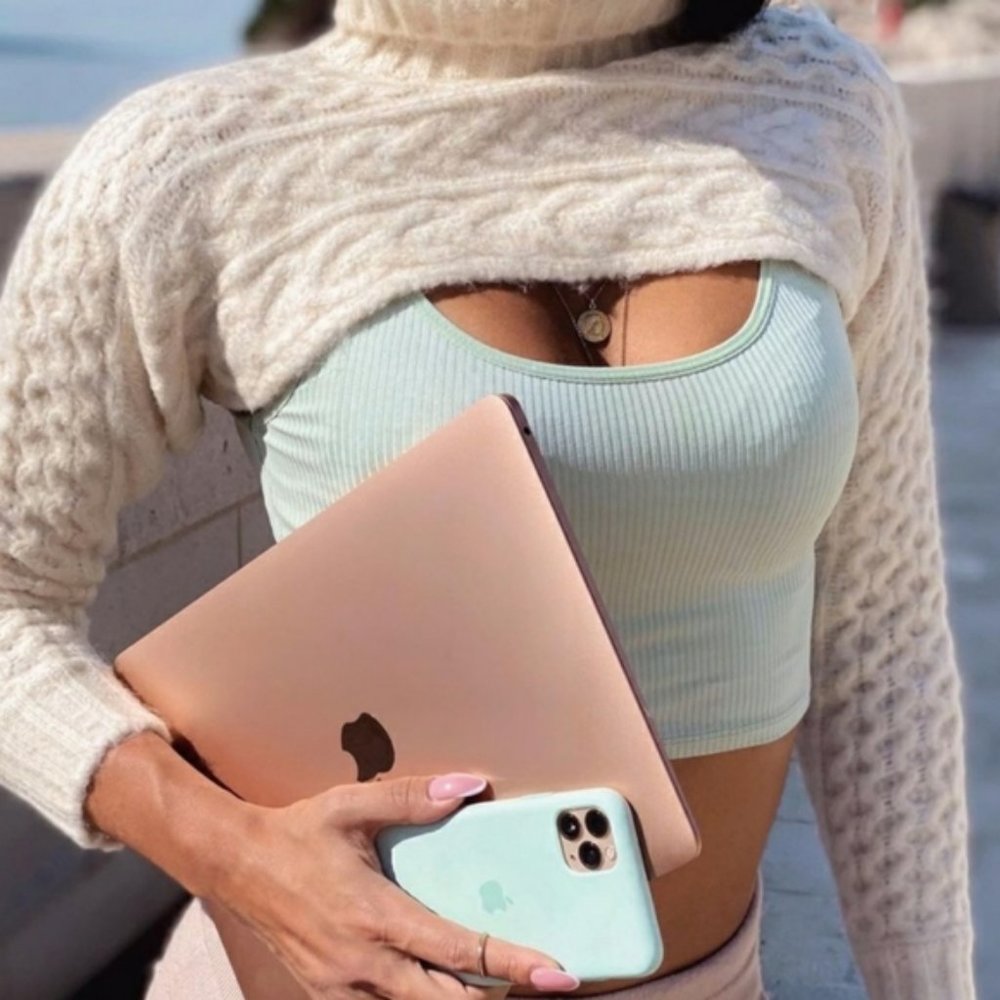 Zara Cable Knit Arm Warmer Scarf Sweater - Picture 3 of 16